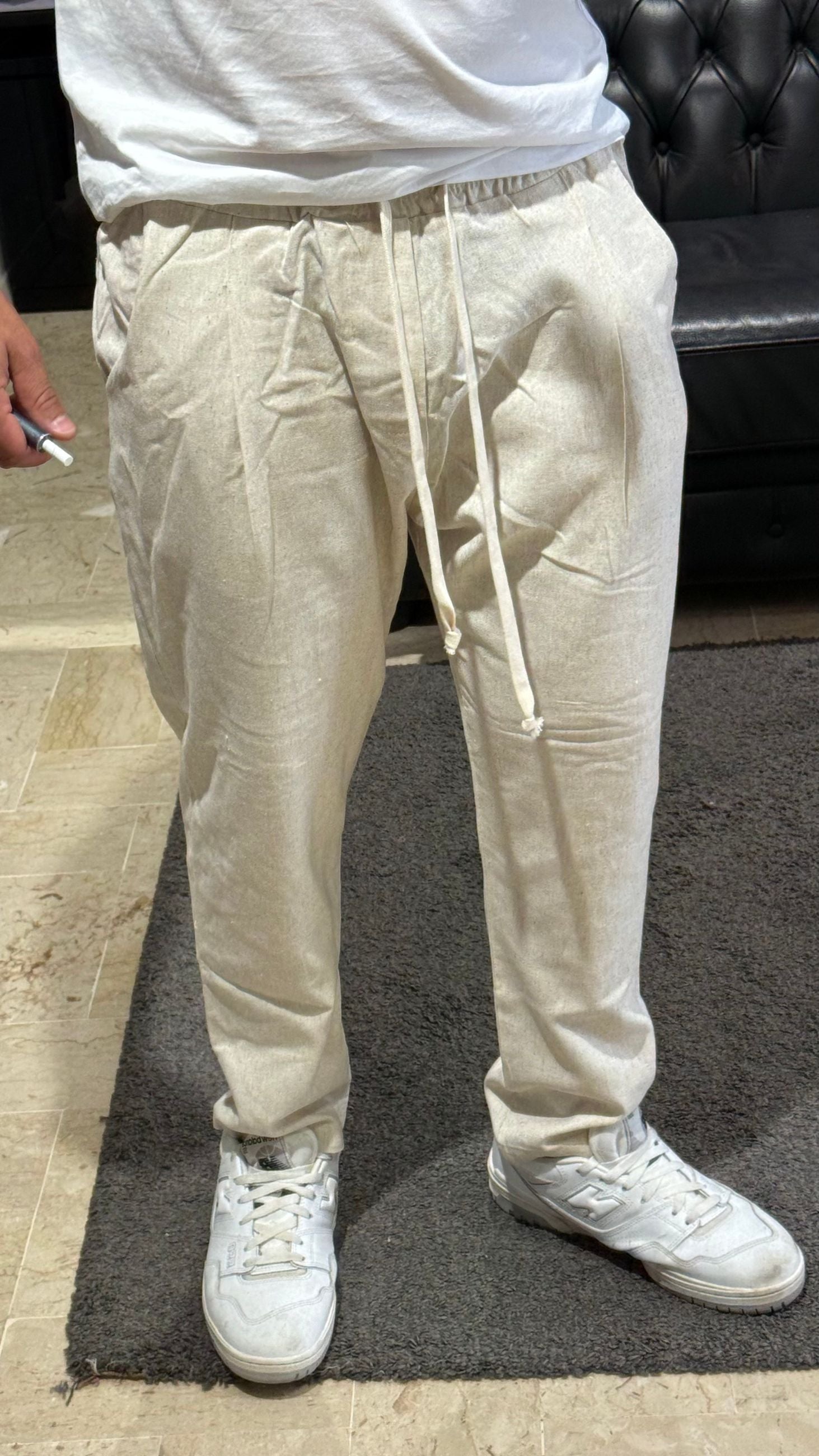 SARTORIA SICILIANA PANTALONE CAPRI LINO