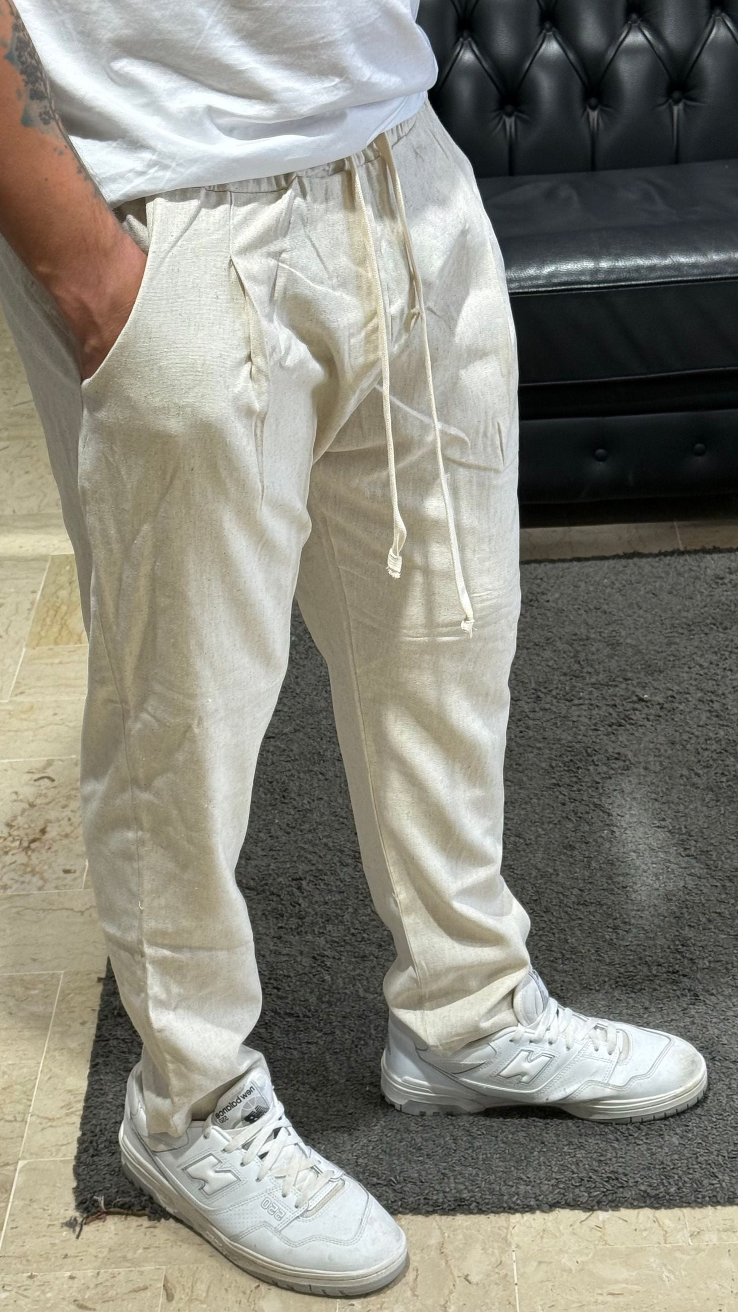 SARTORIA SICILIANA PANTALONE CAPRI LINO