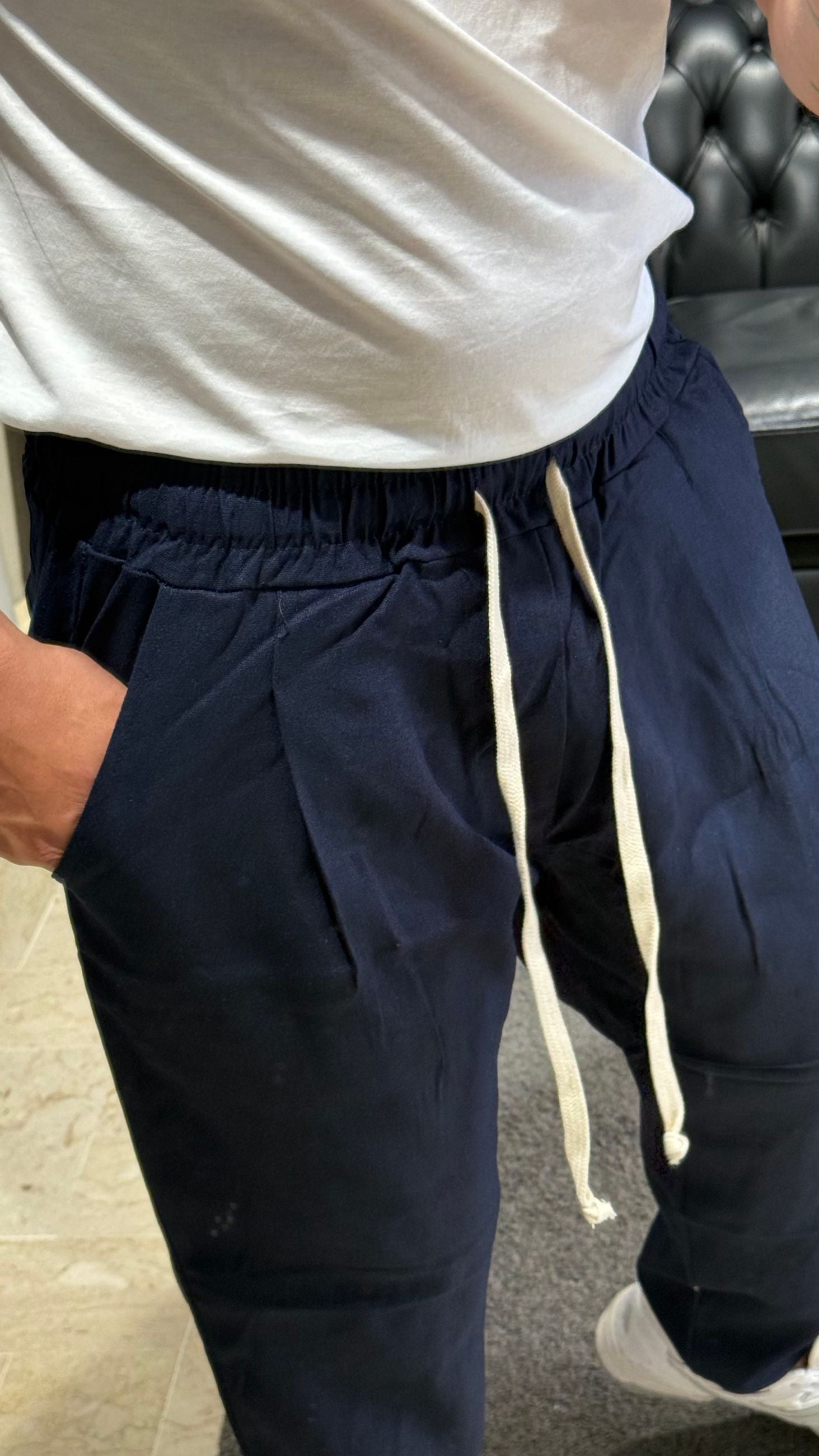 SARTORIA SICILIANA PANTALONE CAPRI LINO