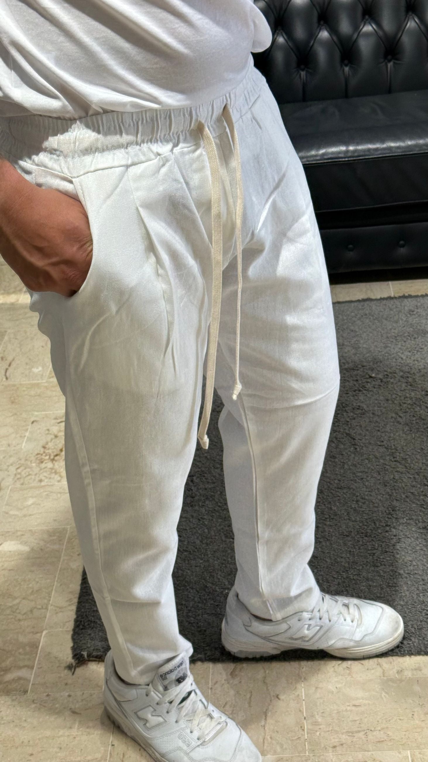 SARTORIA SICILIANA PANTALONE CAPRI LINO
